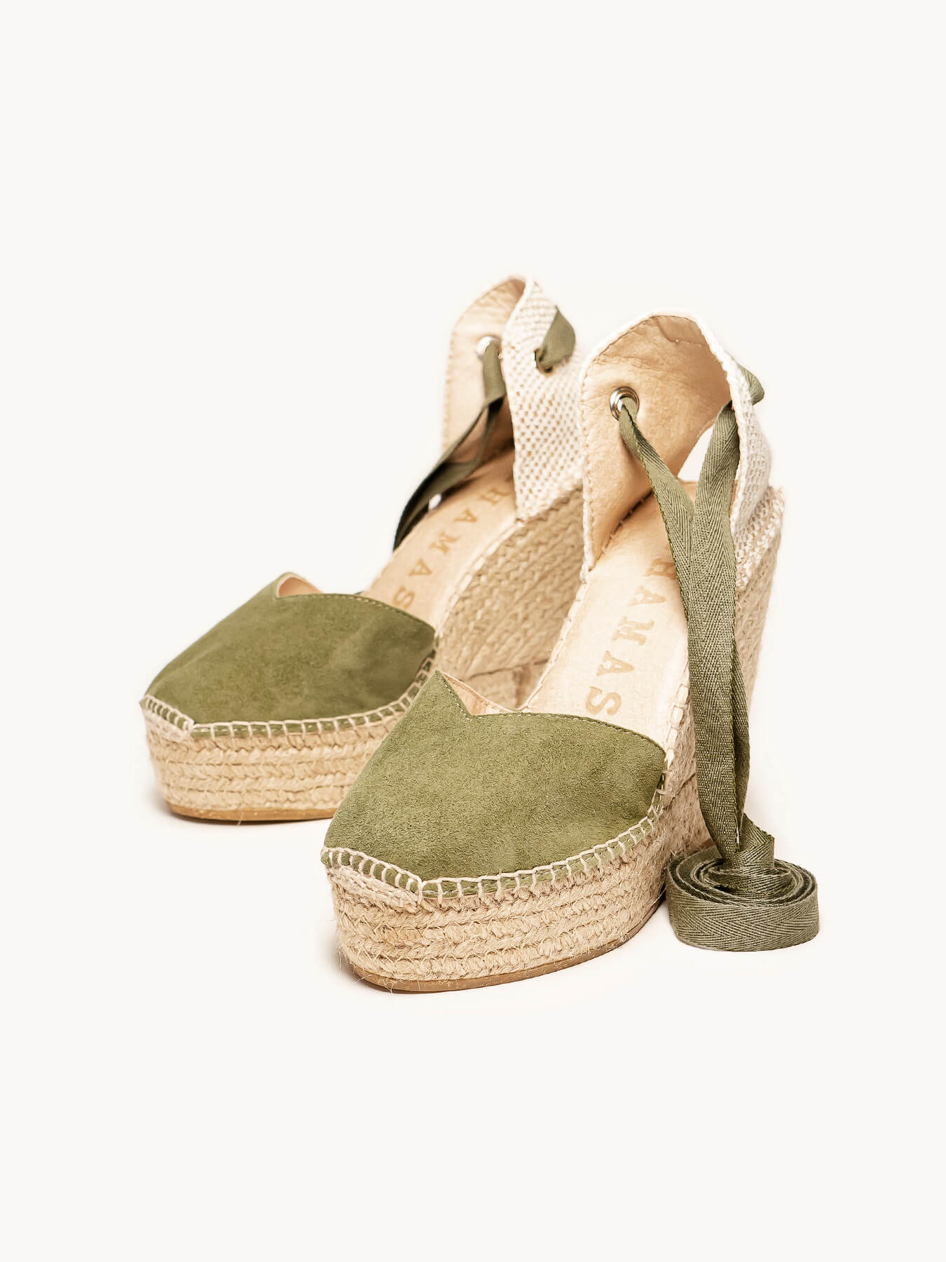 Romero Cuña Alta 12cm Ante Verde Kaki