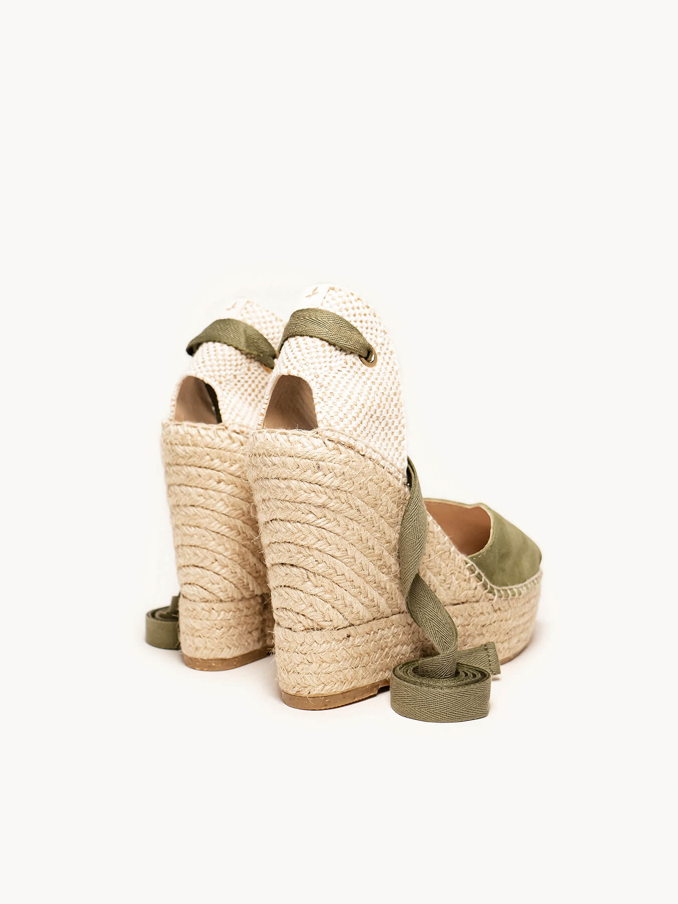 Romero Cuña Alta 12cm Ante Verde Kaki