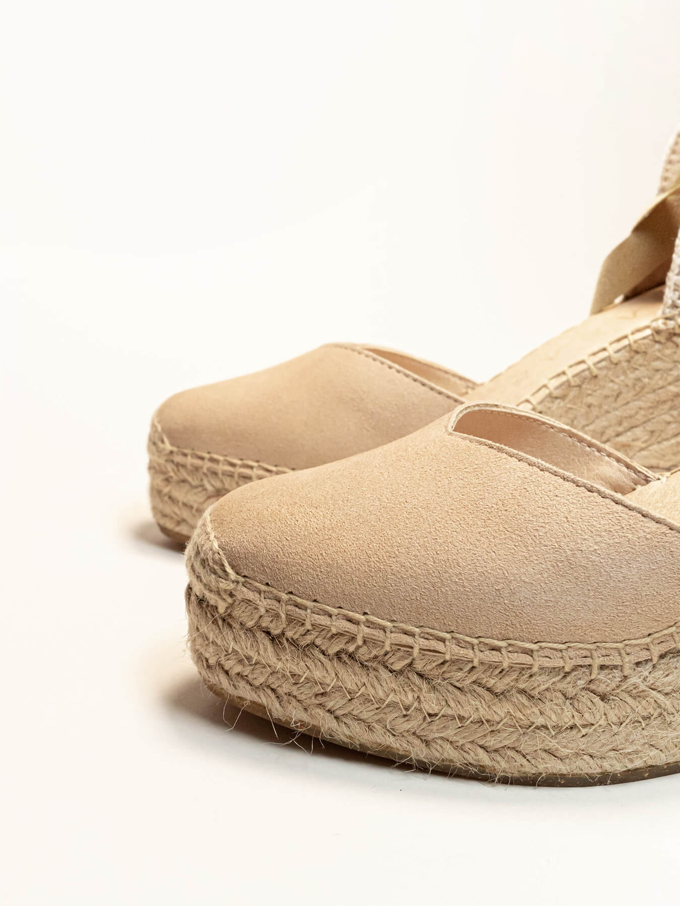 Pack Espadrilles Cunhas Areia + Cachecol Vichy Areia