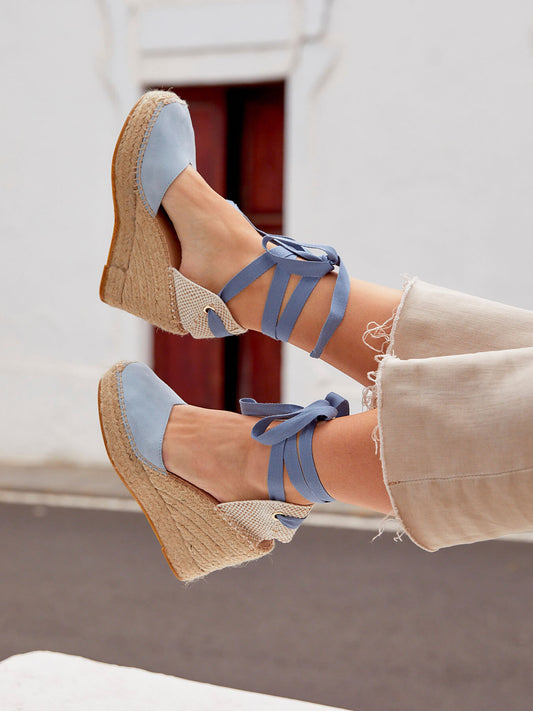 Romero High Wedge Light Blue