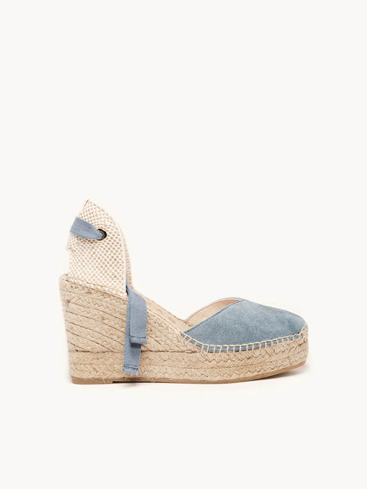 Romero High Wedge Suede Blue Jeans
