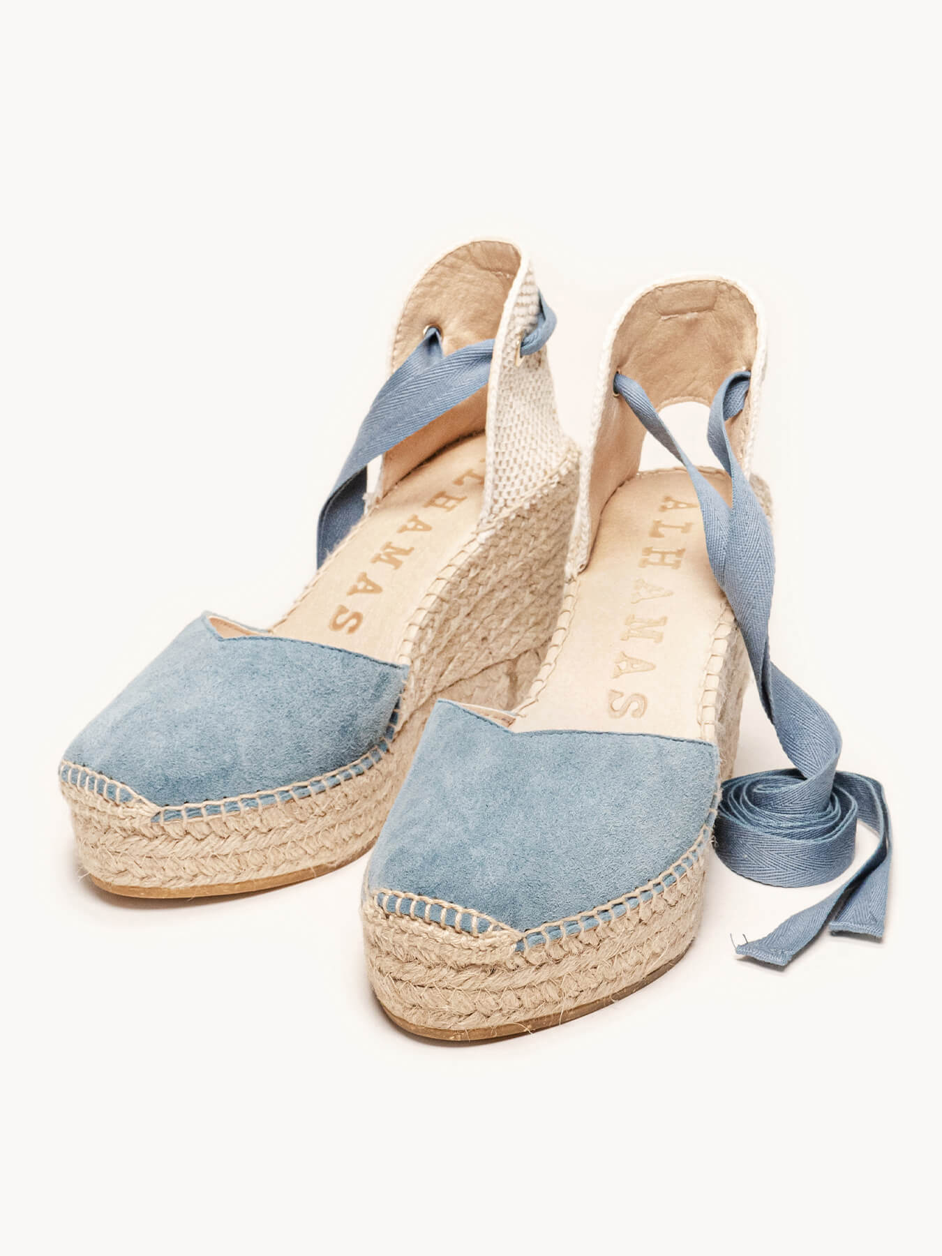 Romero High Wedge Suede Blue Jeans