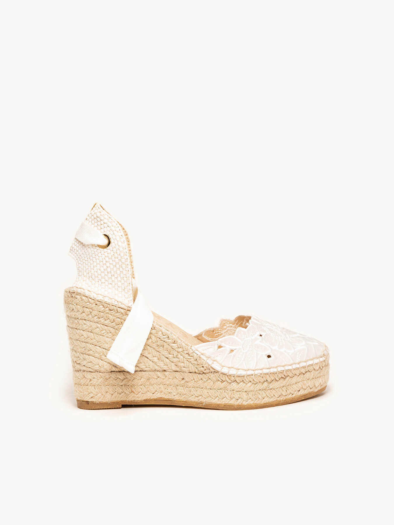 Romero Cuña Alta Bordado Silvestre Blanco