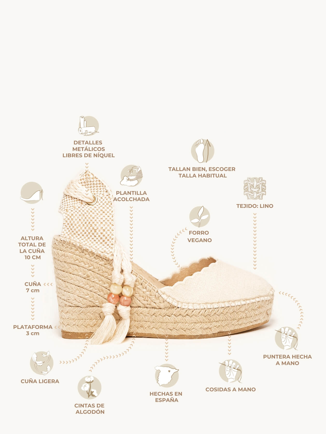 Romero Cuña Alta Lino Crudo