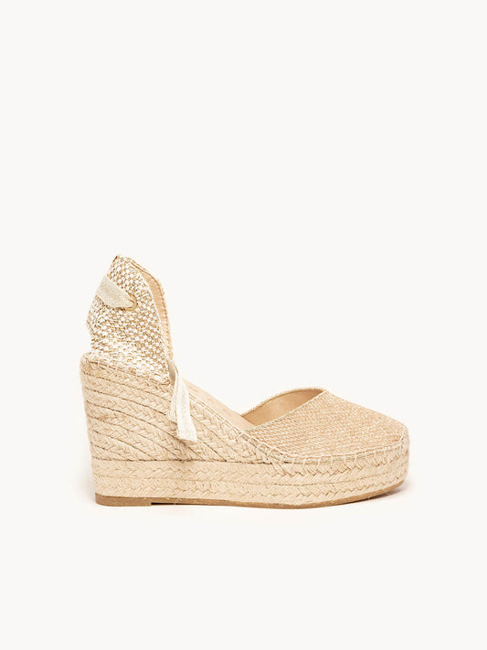 Romero Cuña Alta Rejilla Brillo Oro