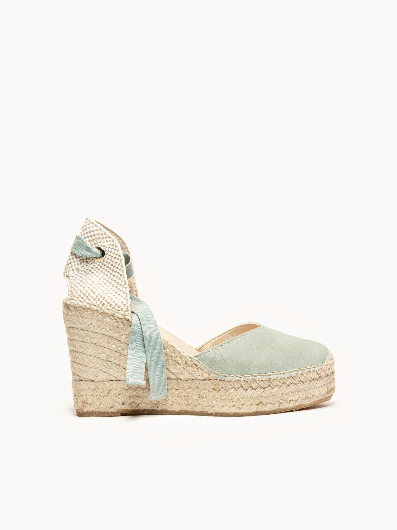 Pack Espadrille Cunhas Espadrilles Verde Claro + Cachecol Flores Verde Claro