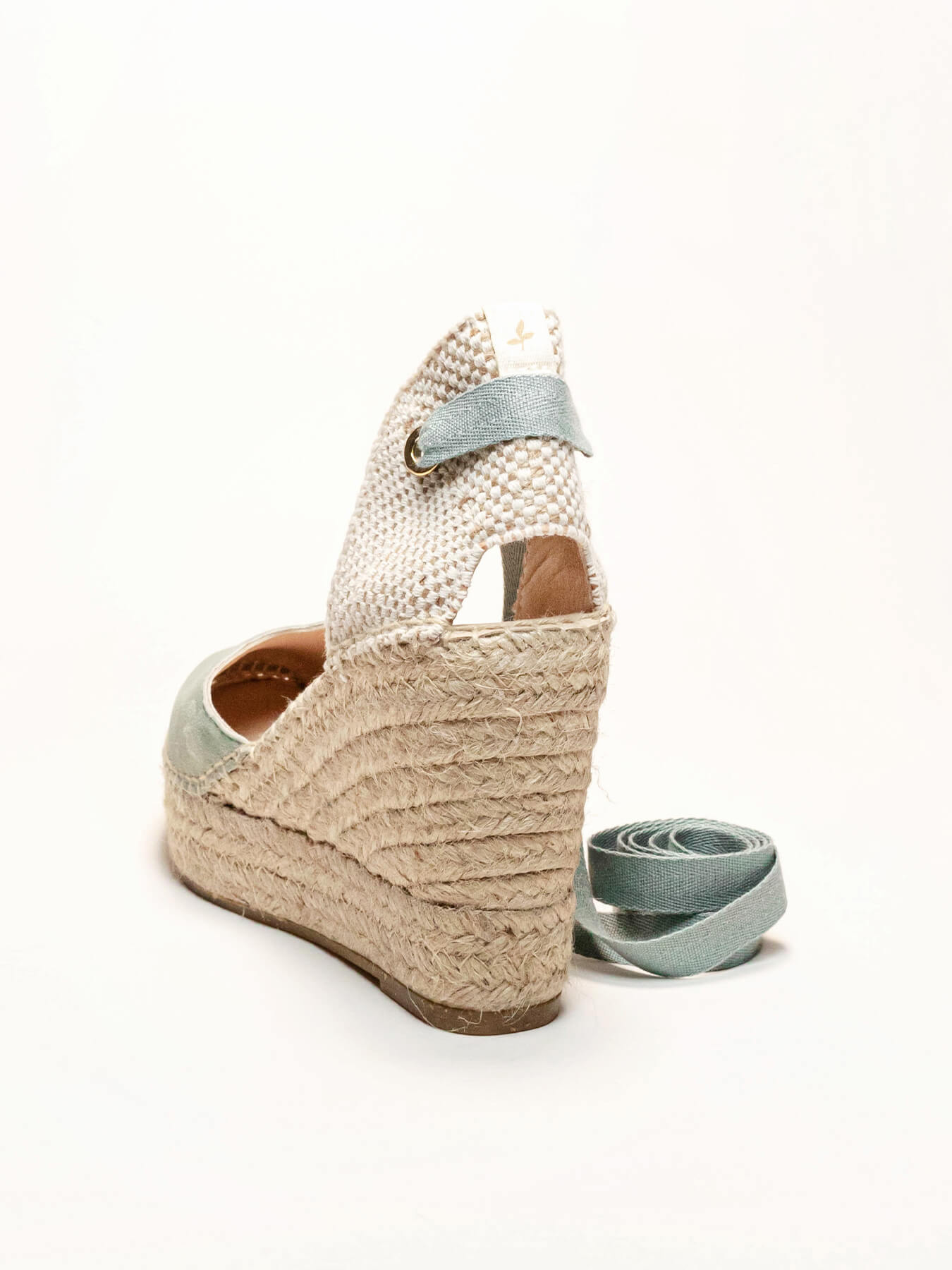 Pack Espadrille Cunhas Espadrilles Verde Claro + Cachecol Flores Verde Claro