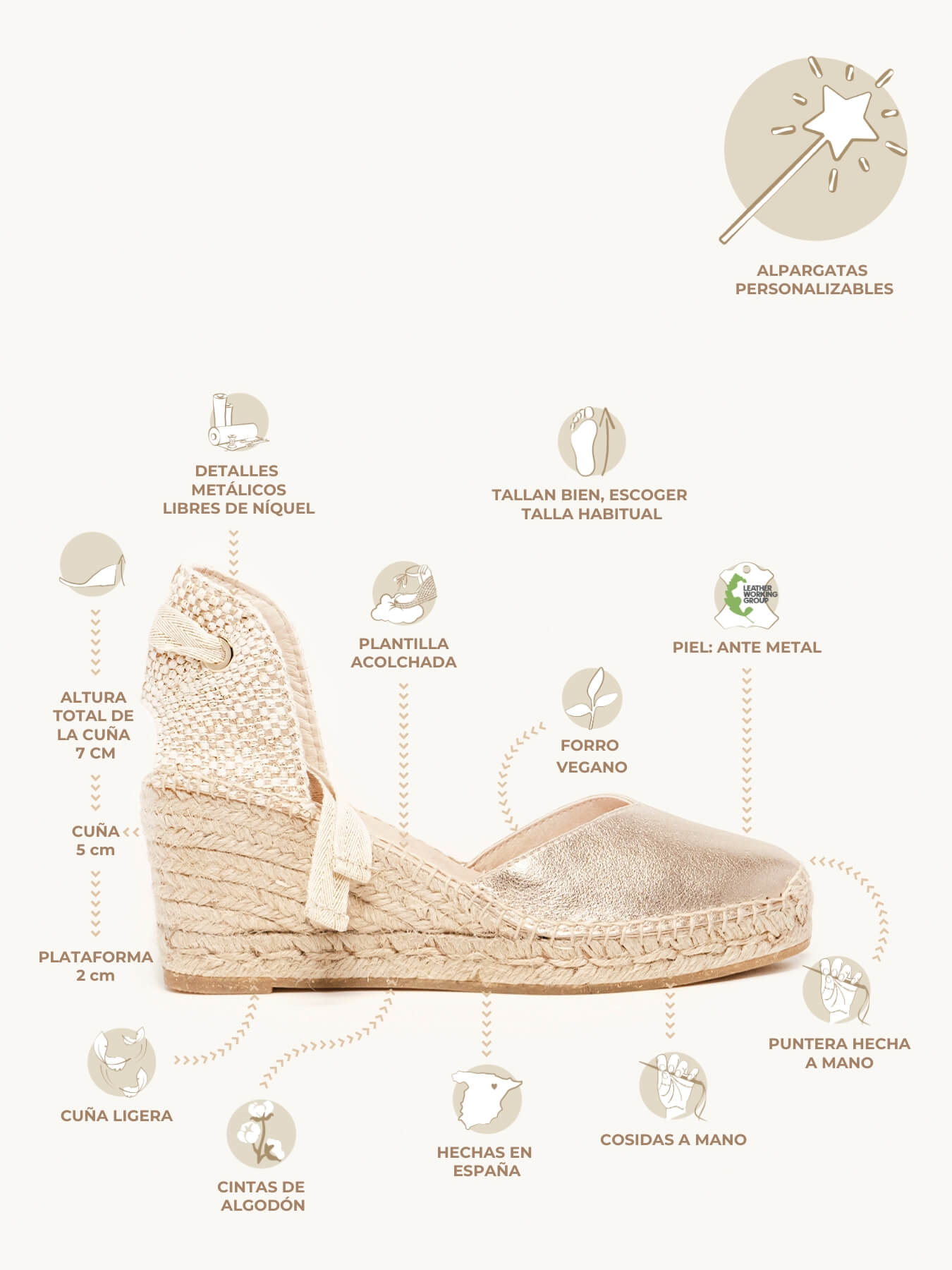 Romero Cuña Media Ante Metal Oro