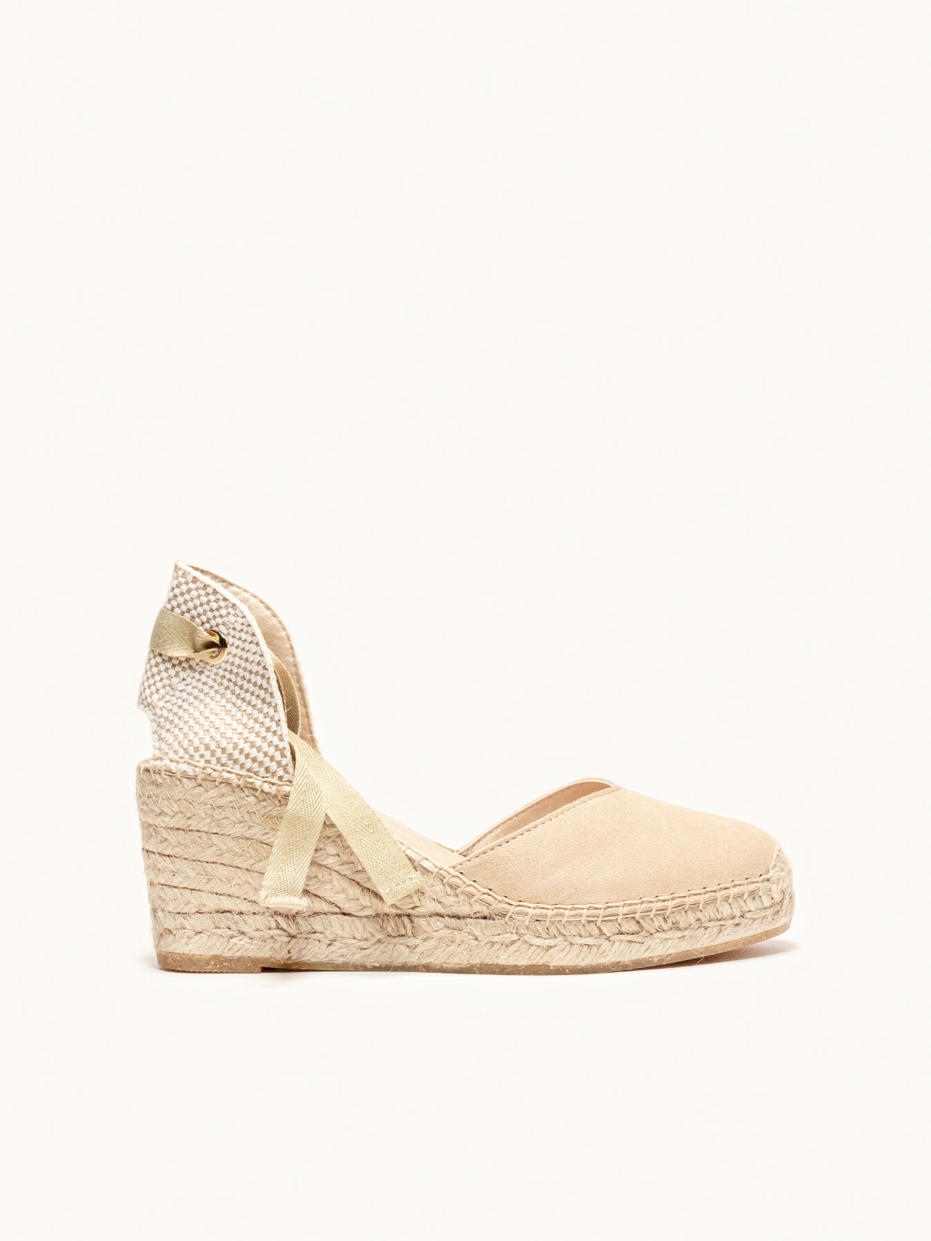 Pack Espadrilles Cunhas Médias Sand + Cachecol Flores Sand