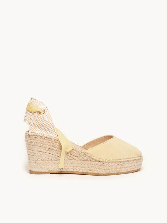 Romero Mid Platform Wedge Half Platform Suede Yellow