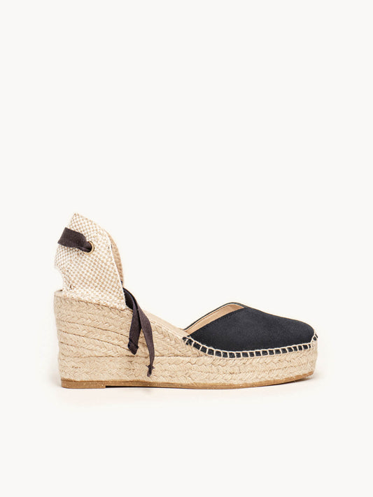 Romero Compensée Moyenne à Plateforme Daim Bleu Marine