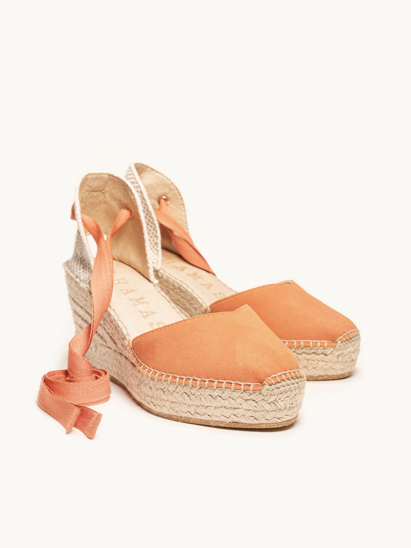 Romero Mid Platform Wedge Half Platform Suede Orange