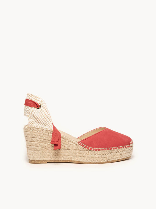 Romero Half Wedge Platform Half Platform Wedge Suede Rouge