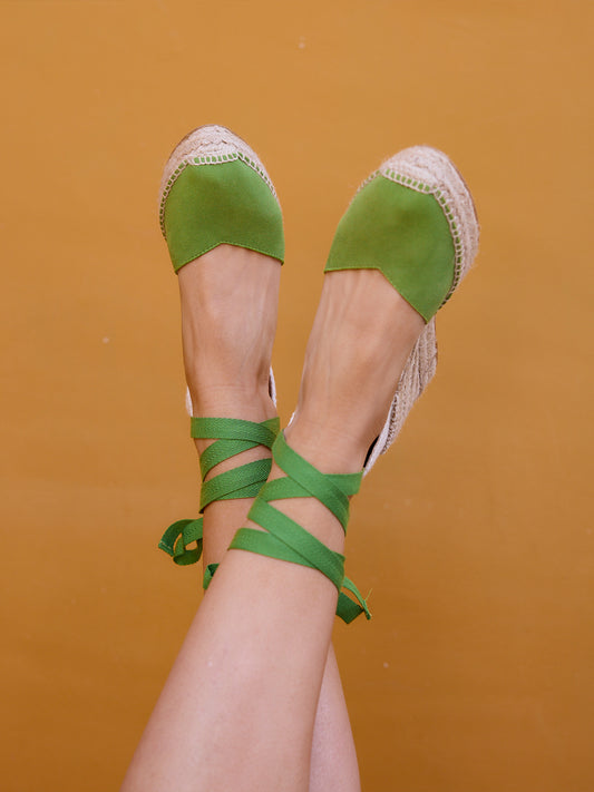 Romero Compensées 8 cm Daim Vert