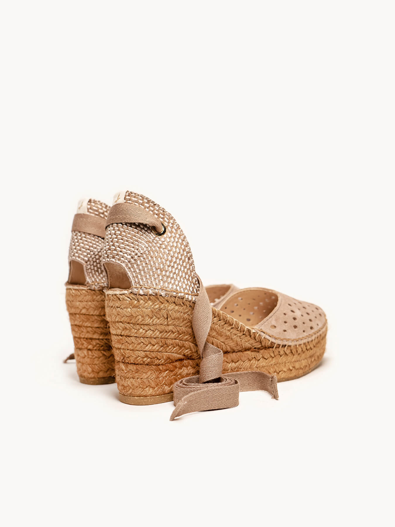 Romero Cuña Media Plataforma Serraje Picados Taupe