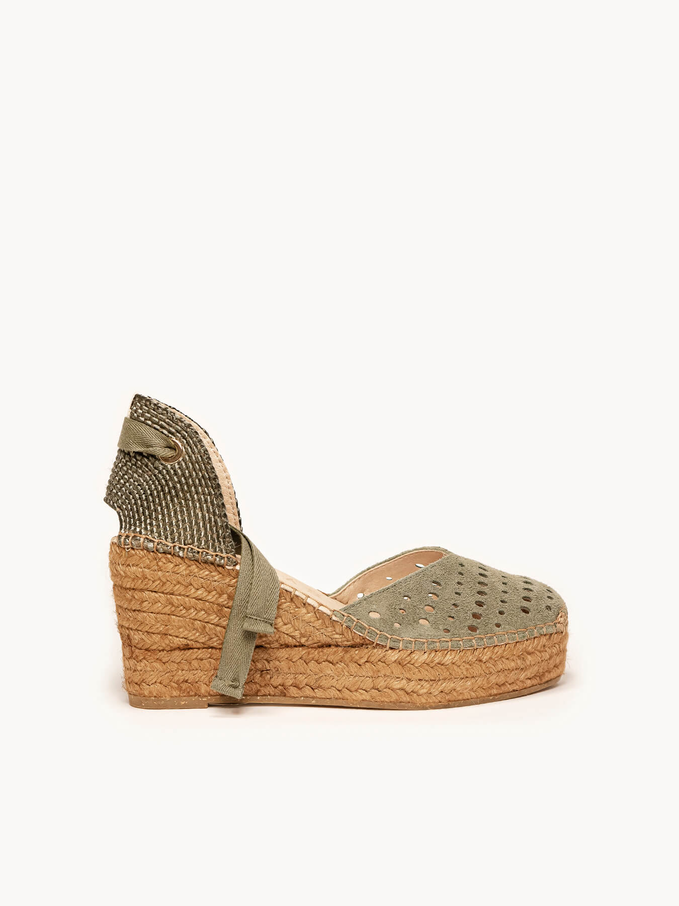 Romero Cuña Media Plataforma Serraje Picados Verde