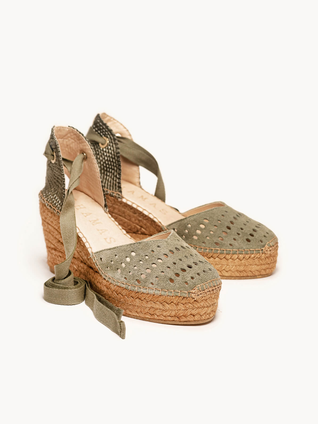 Romero Cuña Media Plataforma Serraje Picados Verde