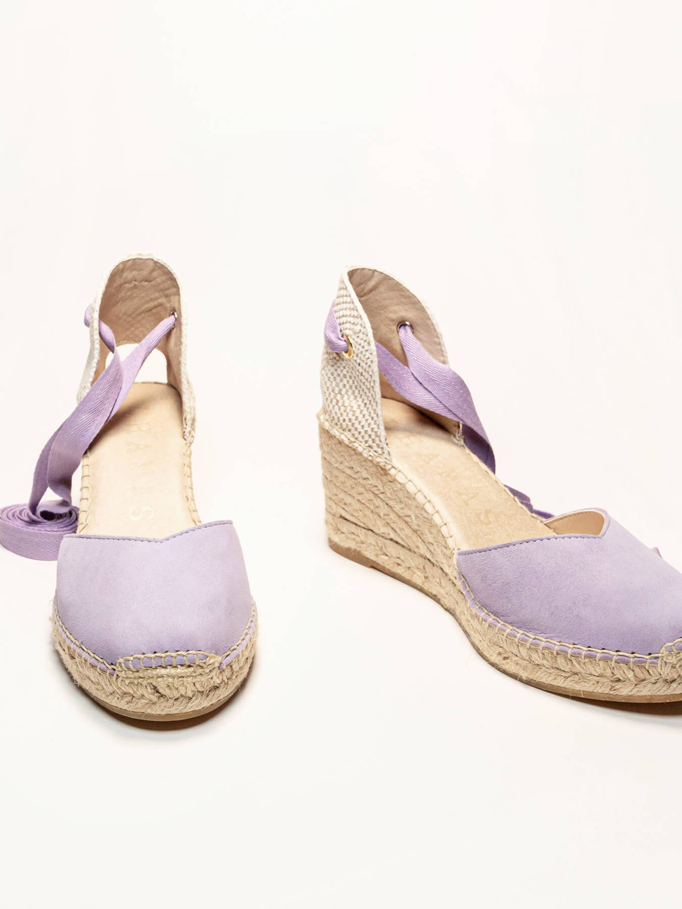 Pack Espadrilles Cunha Média Lilás + Cachecol Flores Lilás