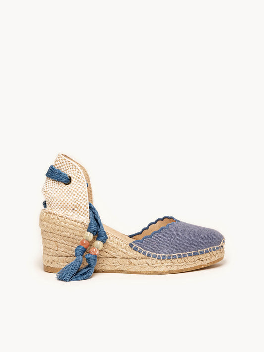 Romero Cuña Media Lino Azul Jeans