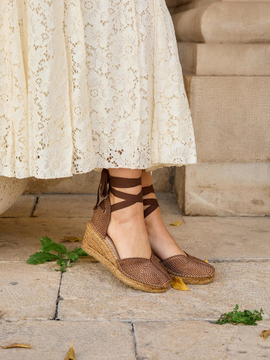 Romero Cuña Media Rayon Marron Oscuro