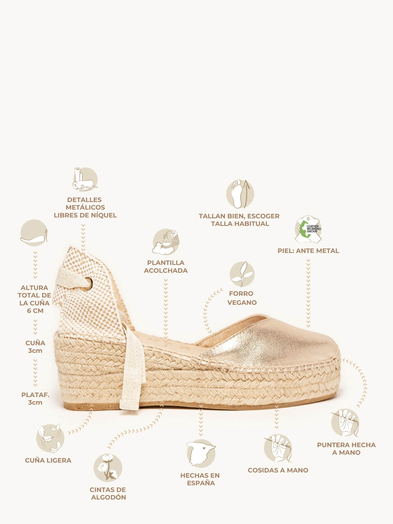 Romero Plataforma Ante Metal Oro